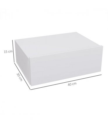 HOMCOM Floating Bedside Table, Wall-Mounted Side Table for Bedroom, White
