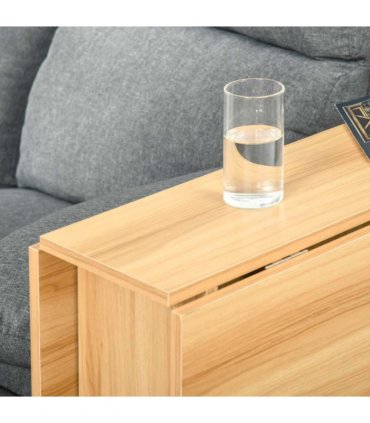 HOMCOM Foldable Dining Table with Storage Shelves for Kitchen, Dining Room