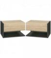 HOMCOM Modern Bedside Table Set of 2 with Drawer and Shelf