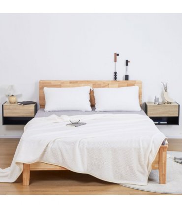 HOMCOM Modern Bedside Table Set of 2 with Drawer and Shelf