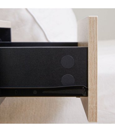 HOMCOM Modern Bedside Table Set of 2 with Drawer and Shelf