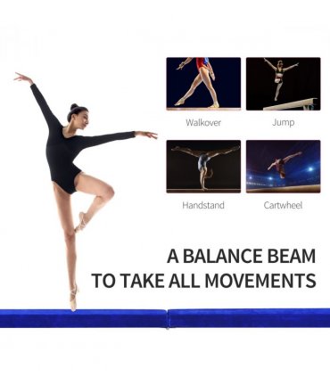 HOMCOM 2.1m Balance Beam Trainer Fold Performance Gymnastics, Blue