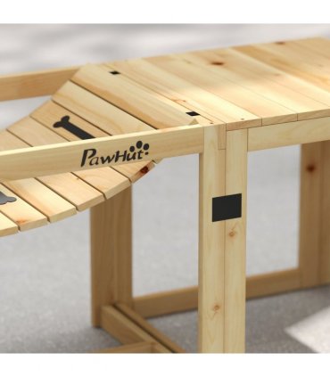 PawHut 3 Pieces Wooden Dog Agility Training Equipment, Natural Wood