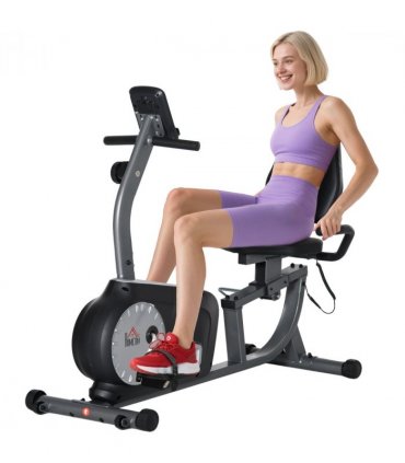HOMCOM Exercise Bike with LCD Display, Quiet 8-Level Magnetic Resistance