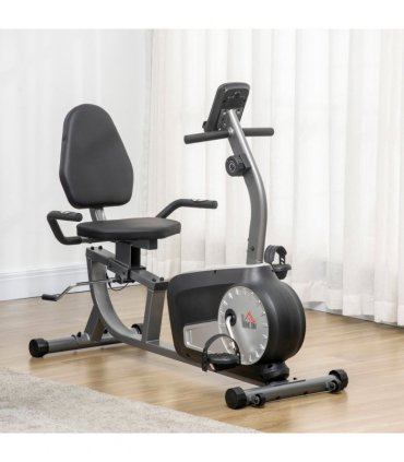 HOMCOM Exercise Bike with LCD Display, Quiet 8-Level Magnetic Resistance