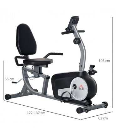 HOMCOM Exercise Bike with LCD Display, Quiet 8-Level Magnetic Resistance
