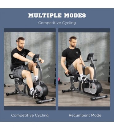 HOMCOM Exercise Bike with LCD Display, Quiet 8-Level Magnetic Resistance