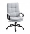 HOMCOM Fabric Office Chair, Computer Desk Chair for Home, Light Grey