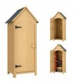 Outsunny Wooden Small Garden Shed with 3 Shelves and Tilt Roof