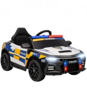 AIYAPLAY Kids Electric Ride pm Police Car with Remote Control, Multicoloured