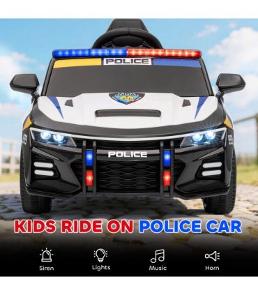 AIYAPLAY Kids Electric Ride pm Police Car with Remote Control, Multicoloured