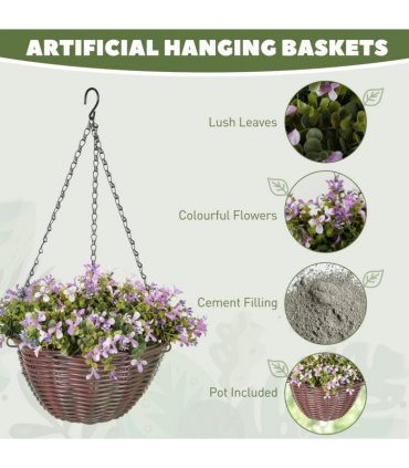 Artificial hanging basket