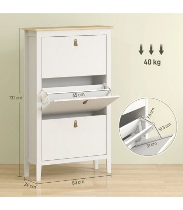 Three drawer shoe cabinet