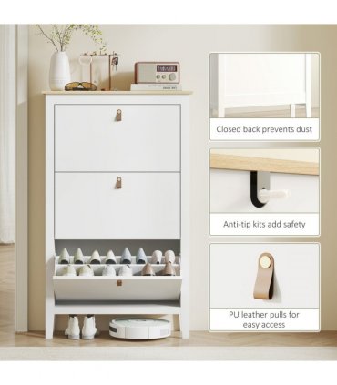 Three drawer shoe cabinet