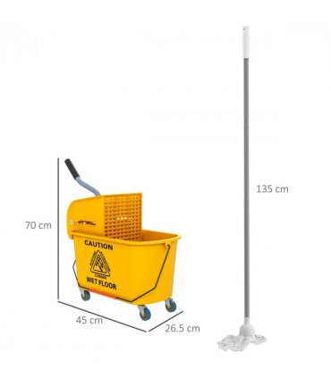 Mop Water Bucket Wringer Cart