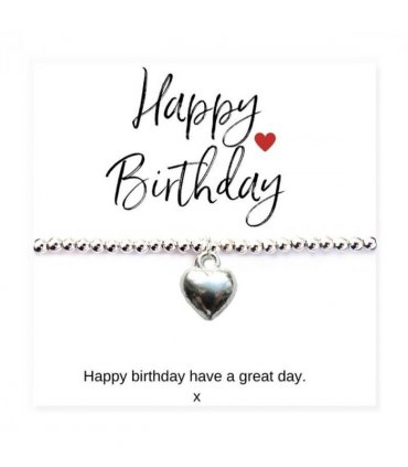 Happy Birthday Mini Gift Hamper with Silver Heart Bracelet