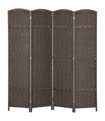 HOMCOM 4 Panel Folding Room Divider, Privacy Screen, 160 x 170cm, Brown