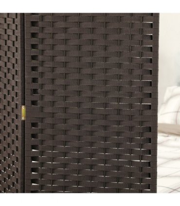 HOMCOM 4 Panel Folding Room Divider, Privacy Screen, 160 x 170cm, Brown