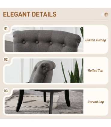 HOMCOM Fabric Single Sofa Upholstered with Pillow Wood Leg Charcoal Grey