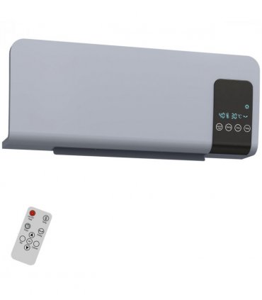 HOMCOM 2000W Wall Mounted Ceramic Heater with Remote Control for Home, Grey