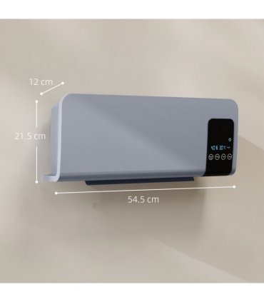 HOMCOM 2000W Wall Mounted Ceramic Heater with Remote Control for Home, Grey