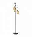 HOMCOM Industrial 3-Light Floor Lamp Dimmable LED Standing Lamp, Black