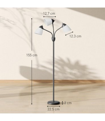 HOMCOM Arc Tree Floor Lamp with 3000K/4500K/6500K Colour Temperatures Black