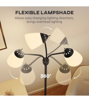 HOMCOM Arc Tree Floor Lamp with 3000K/4500K/6500K Colour Temperatures Black