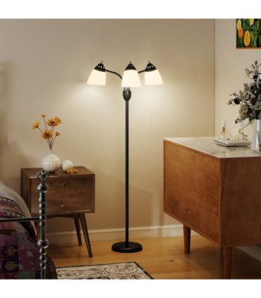 HOMCOM Arc Tree Floor Lamp with 3000K/4500K/6500K Colour Temperatures Black