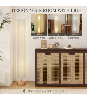 HOMCOM LED Floor Lamp with 3000K/4500K/6500K Colour Temperatures, Grey