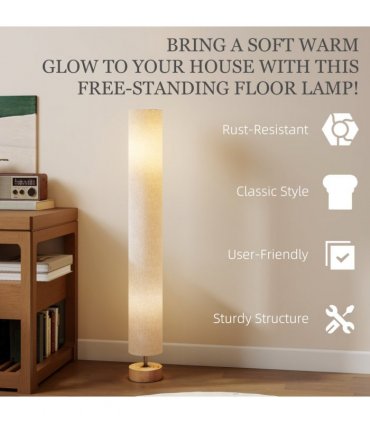 HOMCOM LED Floor Lamp with 3000K/4500K/6500K Colour Temperatures, Grey
