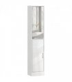 kleankin Tall Bathroom Cabinet with Mirror, High Gloss White