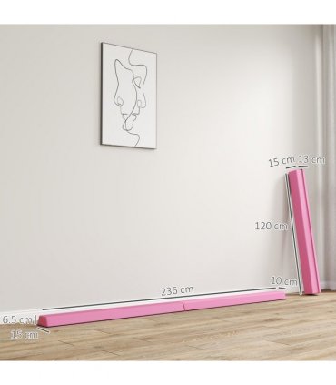 SPORTNOW 7.7FT Folding Gymnastics Balance Beam with Anti-Slip Base, Pink