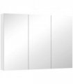 HOMCOM Bathroom Mirror Cabinet with 4 Adjustable Shelves, White