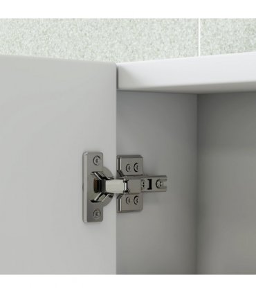 HOMCOM Bathroom Mirror Cabinet with 4 Adjustable Shelves, White
