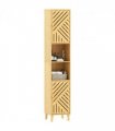 HOMCOM Tall Bathroom Cabinet with Open Compartments and Adjustable Shelves