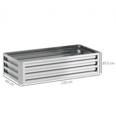 Outsunny Raised Garden Bed Elevated Planter Box for Flowers Silver