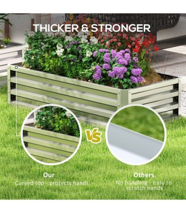 Outsunny Raised Garden Bed Elevated Planter Box for Flowers Silver