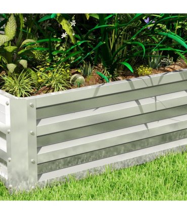 Outsunny Raised Garden Bed Elevated Planter Box for Flowers Silver