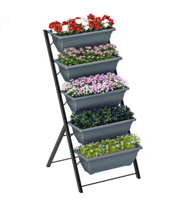 Outsunny 5-Tier Raised Garden Bed, Ladder Planter with 5 Removable Boxes