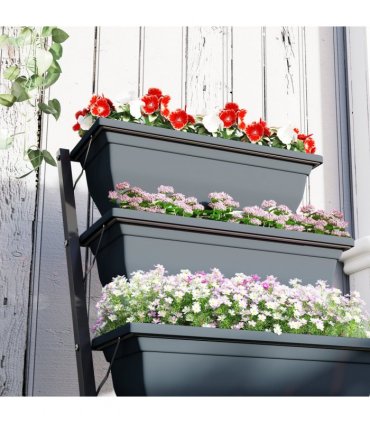 Outsunny 5-Tier Raised Garden Bed, Ladder Planter with 5 Removable Boxes