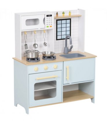 AIYAPLAY Play Kitchen, Kids Kitchen Playset with Light & Sound Stove