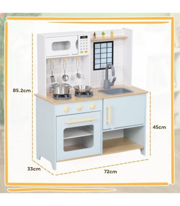 AIYAPLAY Play Kitchen, Kids Kitchen Playset with Light & Sound Stove