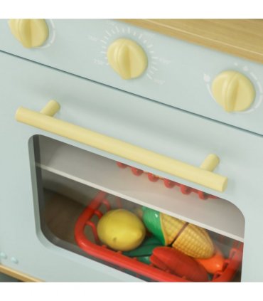 AIYAPLAY Play Kitchen, Kids Kitchen Playset with Light & Sound Stove