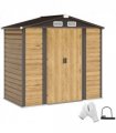 Outsunny 7 x 4ft Upgraded Metal Shed with Lock, Easy to Assemble, Natural