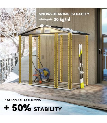 Outsunny 7 x 4ft Upgraded Metal Shed with Lock, Easy to Assemble, Natural
