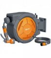 Outsunny Retractable Hose Reel Wall Mounted with Lock, Orange
