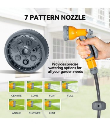 Outsunny Retractable Hose Reel Wall Mounted with Lock, Orange