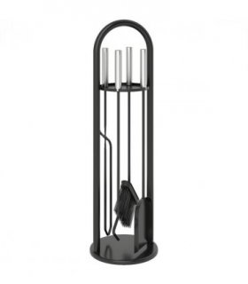 Outsunny 5 PCS Fireplace Companion Set, Metal Fireside Companion Set, Silver