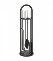 Outsunny 5 PCS Fireplace Companion Set, Metal Fireside Companion Set, Silver